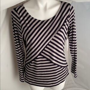 Bailey 44 Juliette striped long sleeve top in Twilight XL